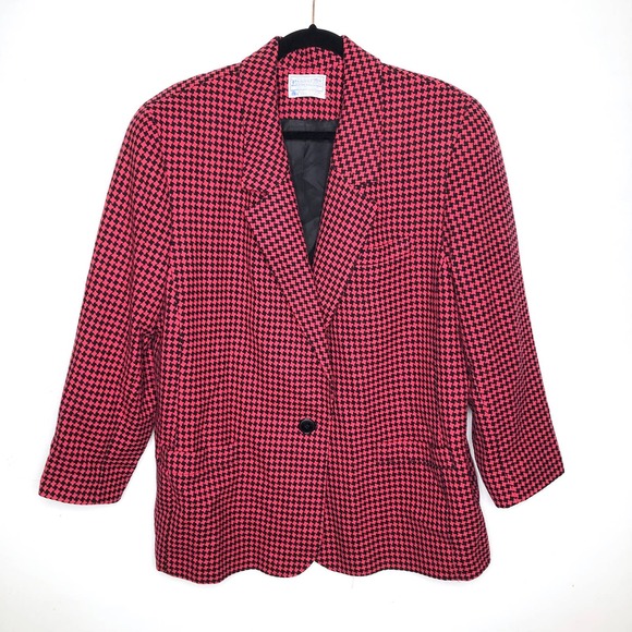 VINTAGE Pendleton Houndstooth Blazer - Picture 1 of 3